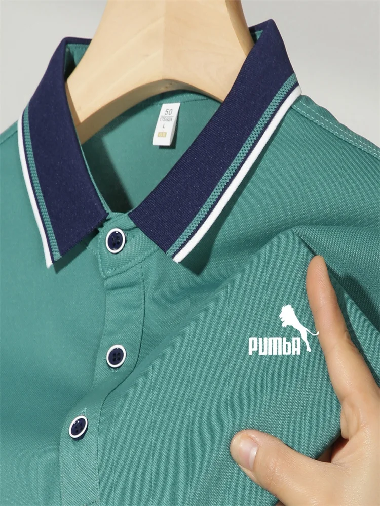 남성용 반팔 폴로 셔츠, 고품질 수분 흡수 및 통기성 티셔츠, 유럽 및 미국 M-4XL, 인기 브랜드 