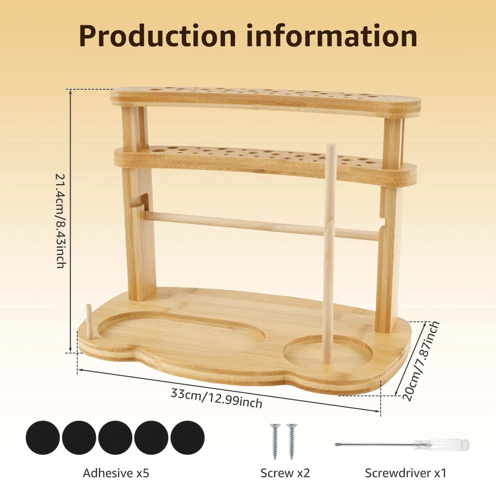 Wooden Yarn Holder Spinning Knitting Tools with Slots Stable Crochet Yarn Holder Sewing Thread Organizer Crochet Supplies