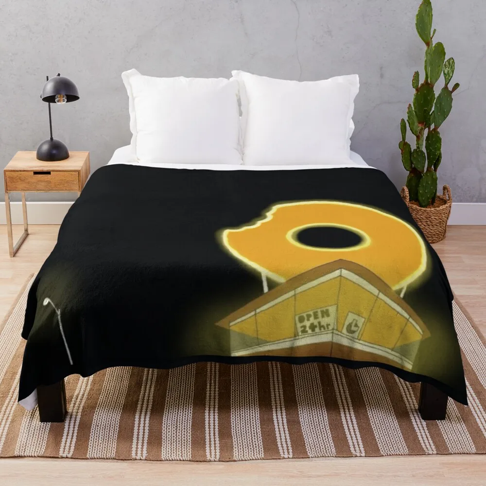 

Donuts J Dilla Neon Glowing Sign Rework Throw Blanket Heavy Blanket Personalized Gift
