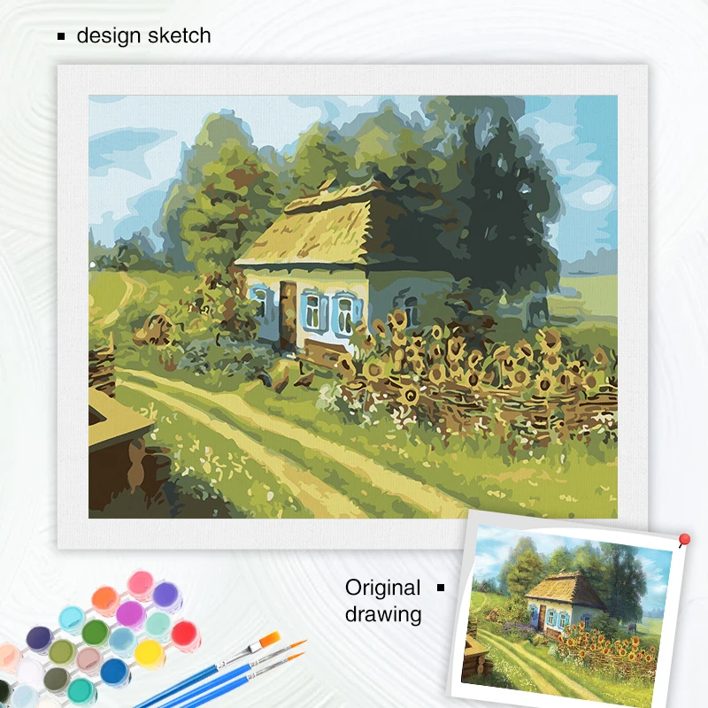 Paint By Number house Scenery Drawing On Canvas HandPainted Painting Art Gift DIY Pictures By Number Landscape Kits Home