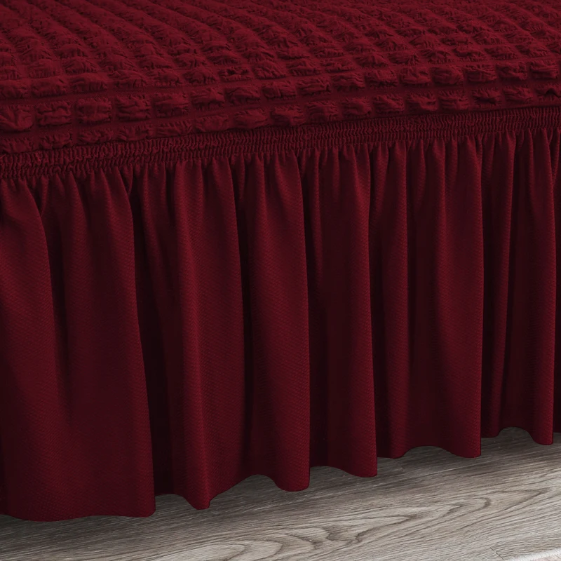 Sofa Slipcover Skirt Easy Fitted Sofa Cover Living Room Couch Cover Washable High Elastic Durable Seersucker Fabric