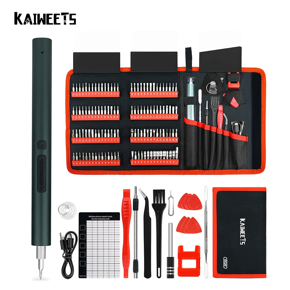 

137 in 1 Precise Electric Screwdriver Set with 120 Bits, 2 Gears Torque Portable Magnetic Repair Tools Type-C Fast Charging