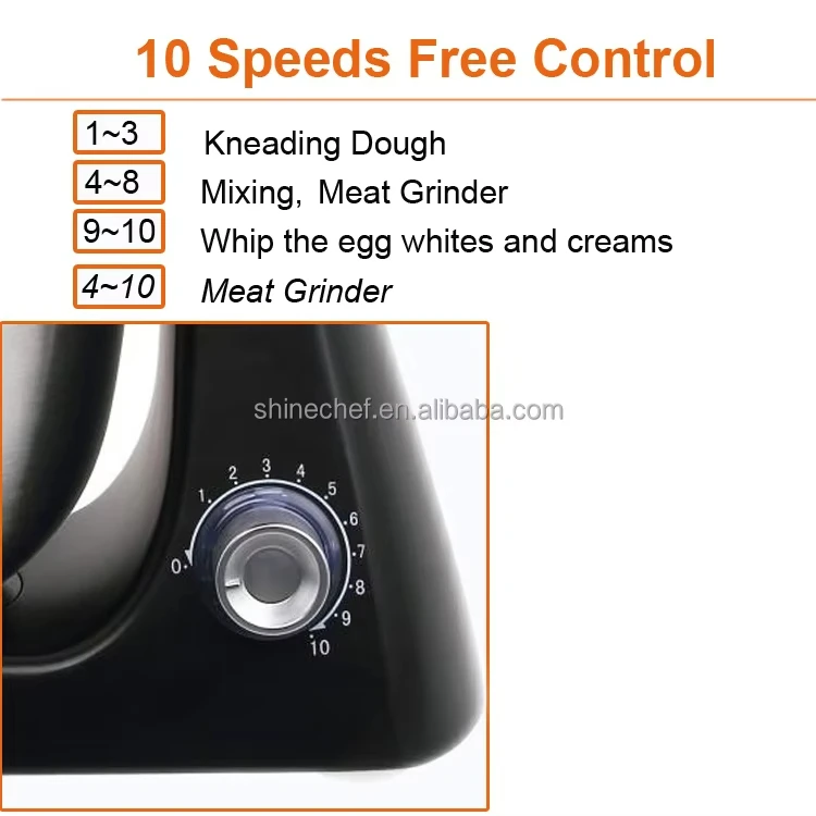 Electric Pastry Robot Kitchen Stand Mixer Multifunction 1000W Die-casting Cake Food Mixers with Meat Grinder