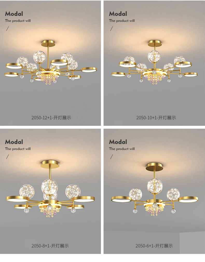 Nordic Glass ball led Ceiling Lights for Bedroom Living room decoration indoor lighting Dimming plafond led crystal Ceiling Lamp modern ceiling lights