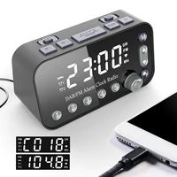 A1 Digital Desktop Radio Alarm Clock Dual USB Charging Port DAB FM Radio with Antenna Programmable Sleep Timer 2