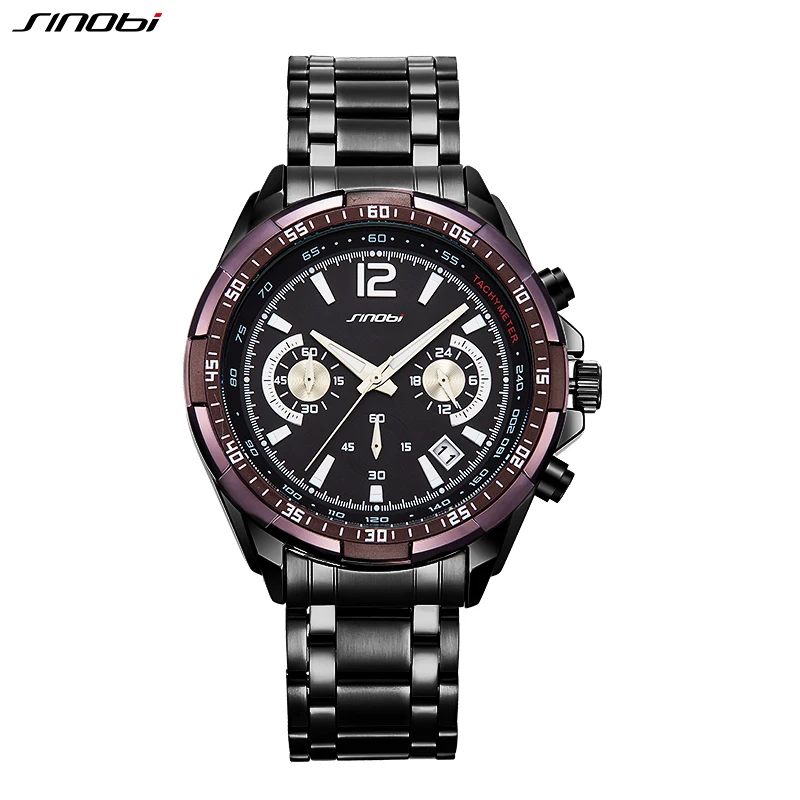 

SINOBI Mens Watches Top Brand Luxury Quartz Watch Fashion Unique Sports Design Mans Clocks Male Chronograph Relogio Masculino