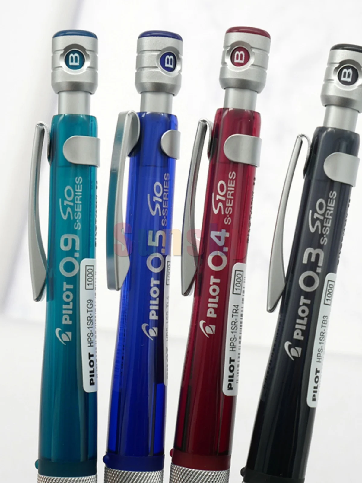 PILOT HPS-1SR 금속 저중심 기계식 펜슬, 0.3mm, 0.4mm, 0.5mm, 0.9mm, 부드러운 드로잉, 파손 방지 리드, 내구성
