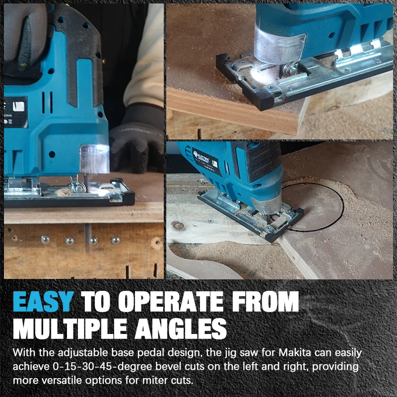 Cordless Electric Curved Saw 750W Rechargeable Electric Jig Saw Woodworking Cutting Power Tool for Makita 18V Battery 3500RPM