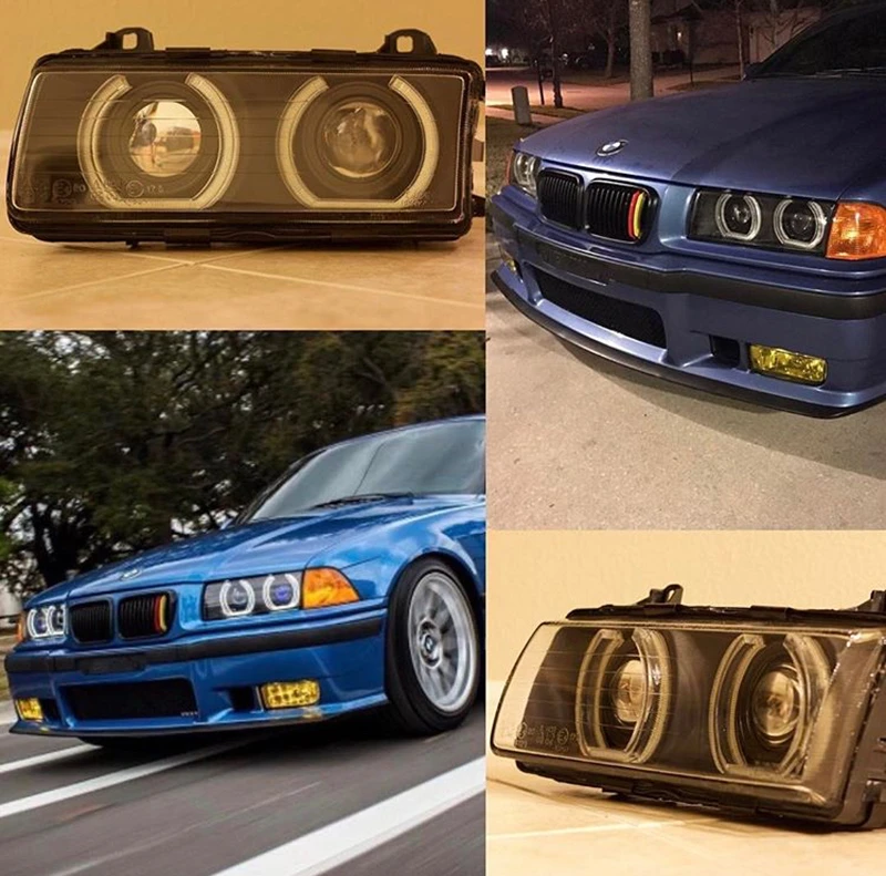 Фото Для BMW 3 серии E36 316i 318i 320i 323i 325i 1990-2000 Retrofit DTM M4 Style светодиодный набор колец с кристаллами ангельскими глазами №4