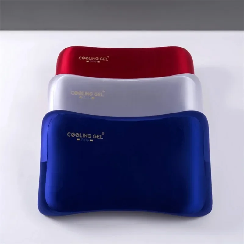 Product deep sleep mercerized gel emperor neck pillow solid color simple fashion high-dimensional soft independent gel pillow 3