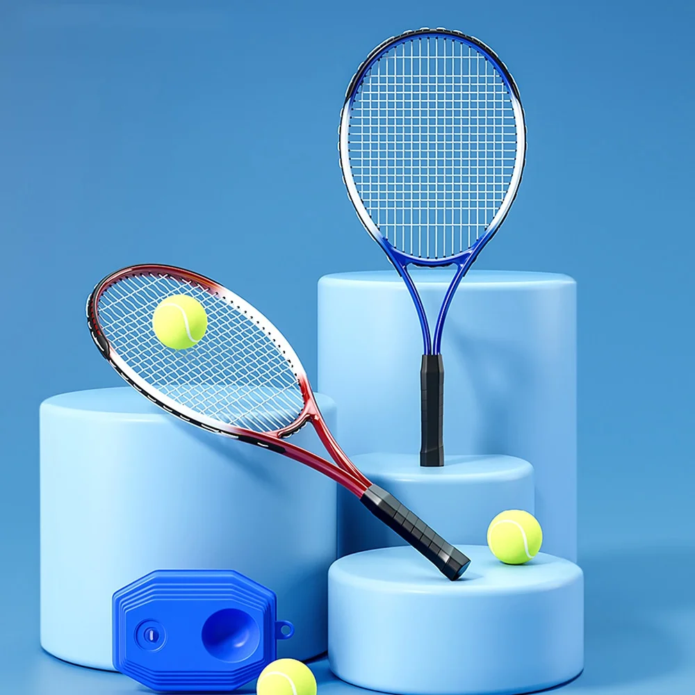Kids Tennis Racket Beginner Training Set Serve & Rebound Practice Lightweight Portable Non-Slip Grip For Home Gym Junior