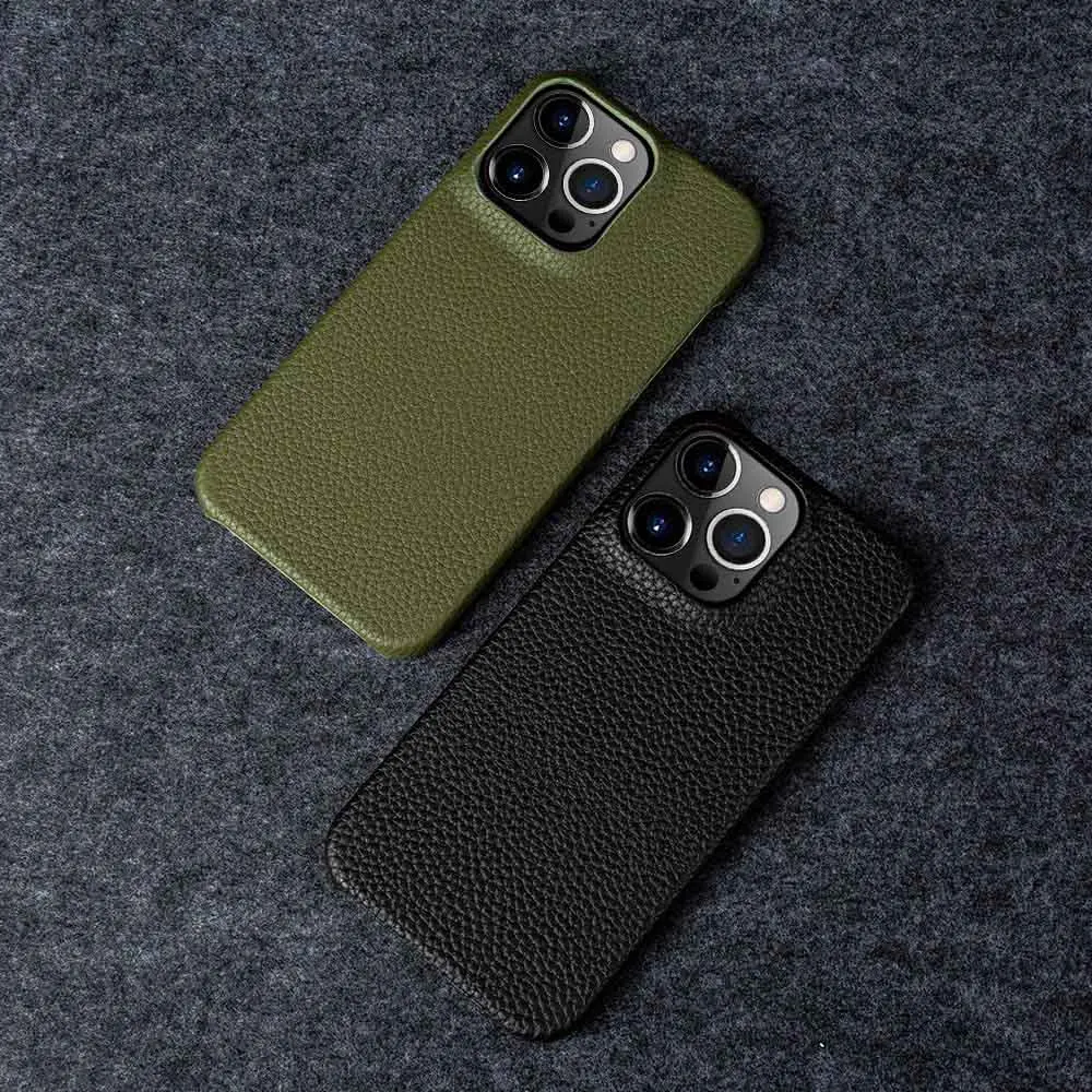 Luxury Grid Pattern Leather Back Cover Compatible with All iPhone