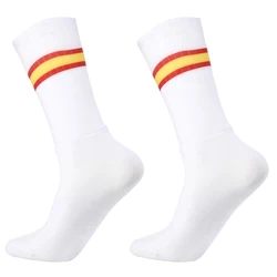 Aero Anti - Slip Silicone Summer Cycling & Sport Socks - White Line Design - L 39 - 45 (Red Yellow Stripe)