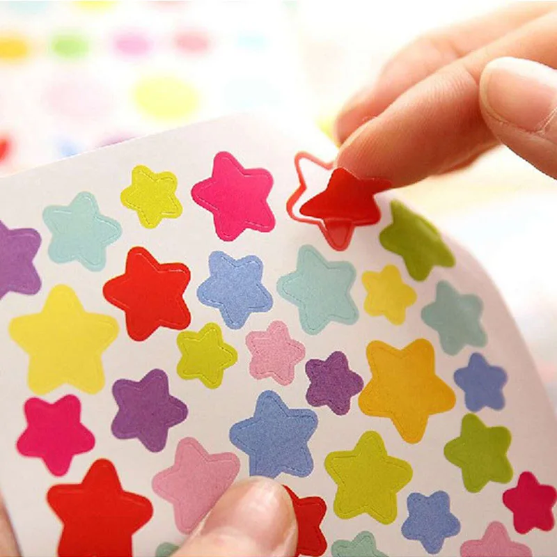 Decorative stickers 6pcs Clipbook Self-adhesive Album Decoration Accessories DIY Star Heart Dots Handicrafts