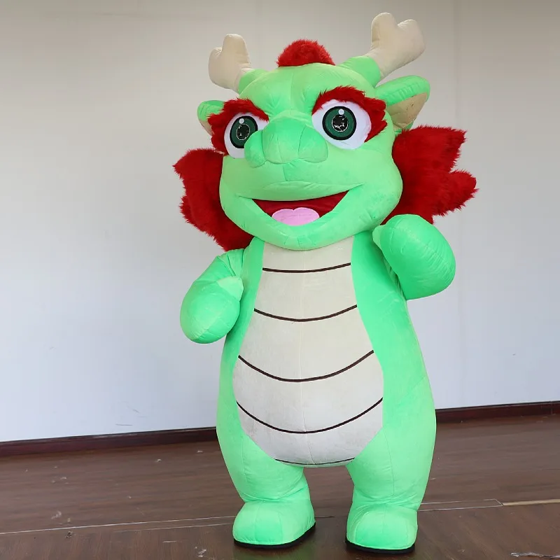 

260cm Inflatable Dragon Mascot Costume for Adult Kids Cosplay Suit Disfraz Fancy Furry Party Dress Fursuit