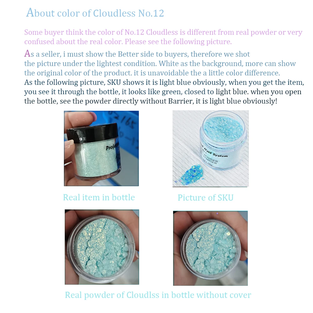 30g/Jar Polychrome Chunky Acrylic Powder FluorescenCE 1oz EMA Mix Glitter 21ColorS Rainbow Manicure Monomer Nailart Acrylic 165# 6