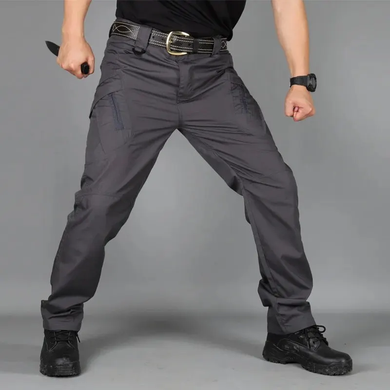 Military Tactical Pants Cargo Men Waterproof Trousers Casual Pants Wear-resistant Multi-pocket Outdoor Hiking Work Trousers Male