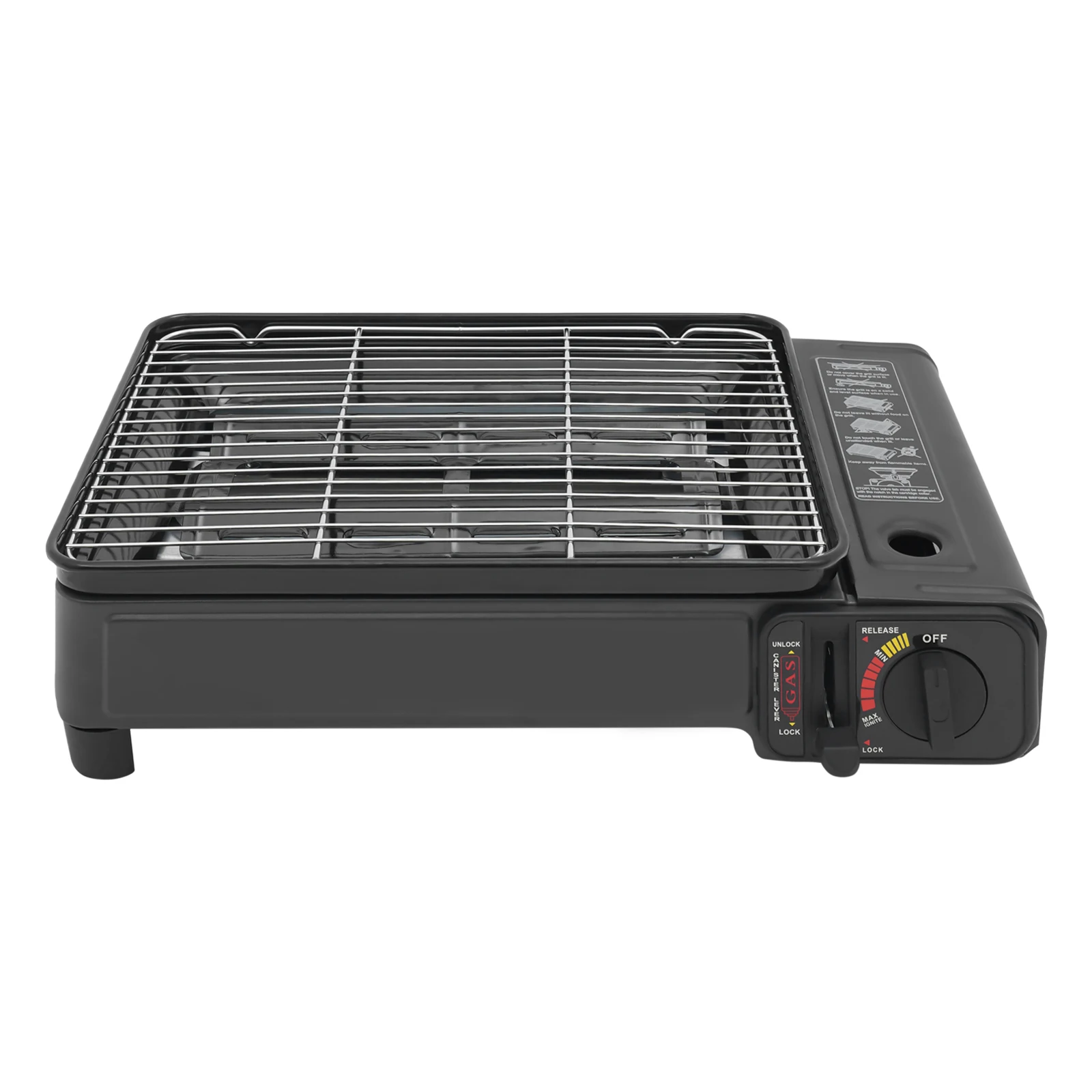 2200W Tisch-Gasgrill, Tragbarer Gasgrill mit Fettbehälter & Tragetasche, Camping-Kocherset für Terrasse, Balkon & Garten – Detail 2