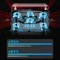 Coolcold 15.6-17.3inch Laptop Cooling Pad with 6 Quiet Fans,7 Height Wind Speed Adjustable,Laptop Cooer With Mobile Phone holder - Image 5