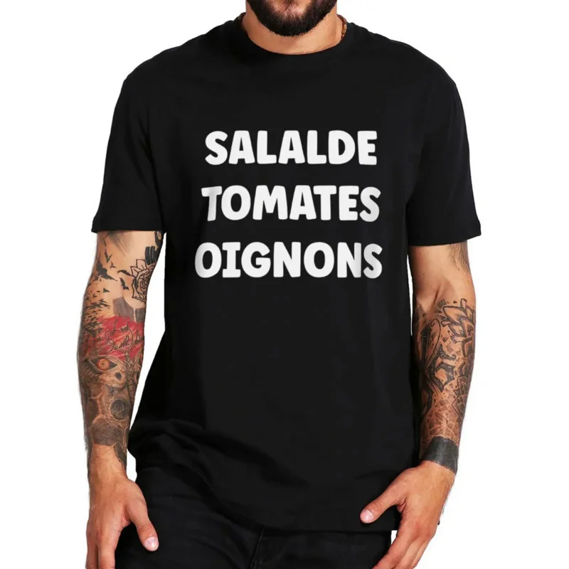 

Mens Brand Tee- Salad Tomatoes Onions T Shirt Funny Humor Jokes Short Sleeve Cotton Unisex Casual Soft T-Shirts
