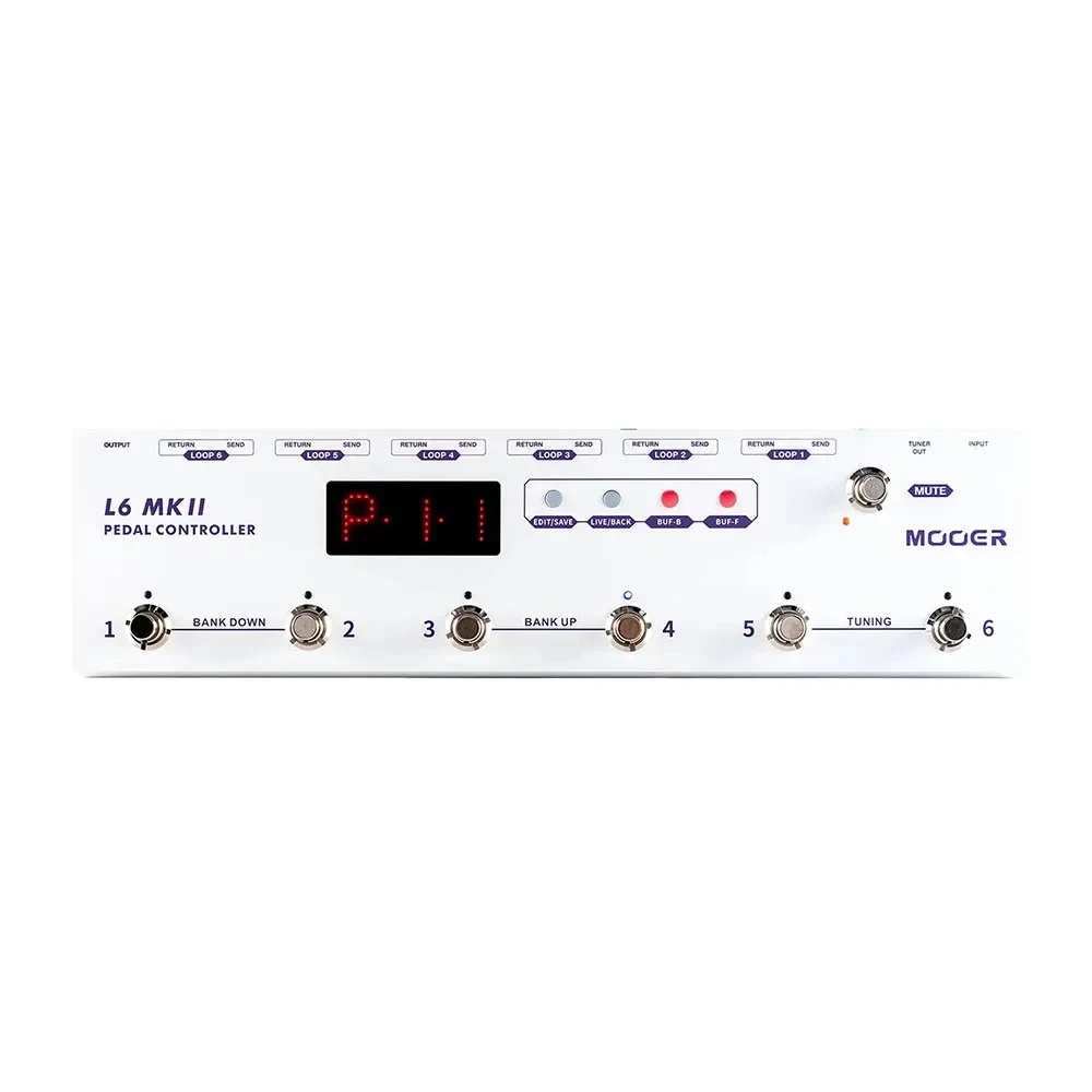 MOOER PCL6 MKII Pedal Controller Programmable Loopswitcher with 6 Loops L6 Electric Bass Pedal Effects Guitar Accessories