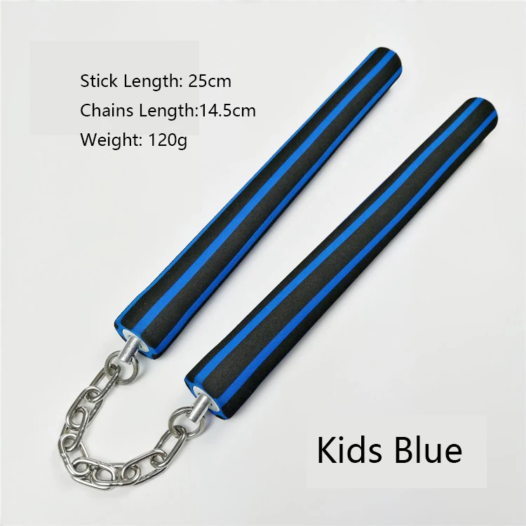 Adult Kids Safety Plastic Sponge Nunchaku Foam Sticks Training for Beginner Mat Surface Lines Designs Nunchakus