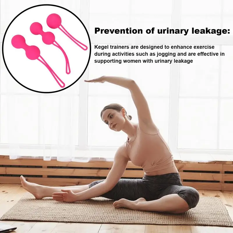 Pelvic Floor Trainer Silicone Muscles Tightening Training Kit 3Pcs Pelvic Floor Strengthening Exercise Balls