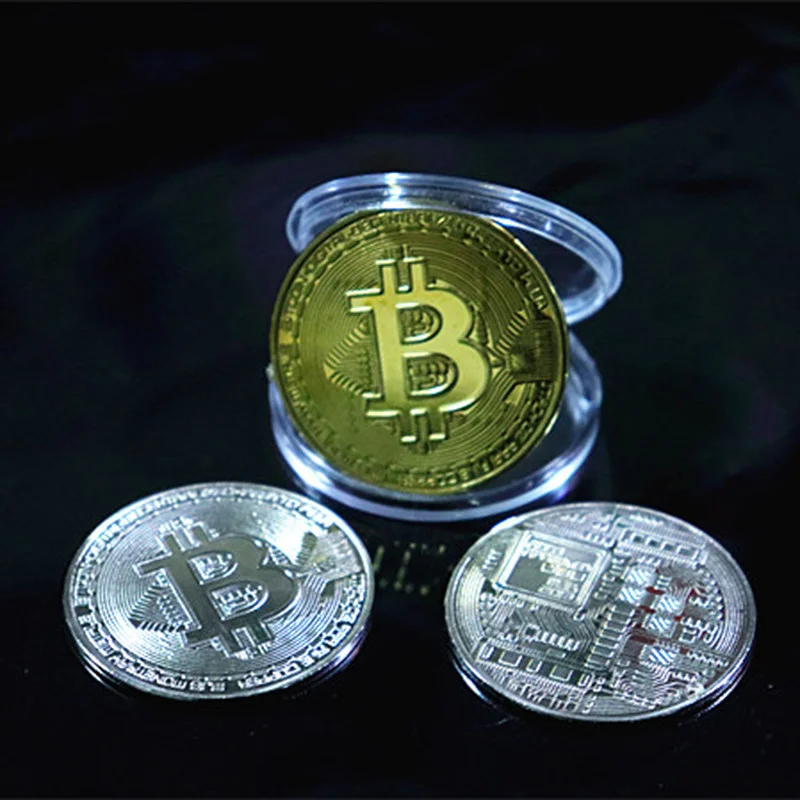 Collectible Art Collection Gift Bitcoin Coin Gold Plated Commemorative Metal Antique Imitation Coins Collectibles