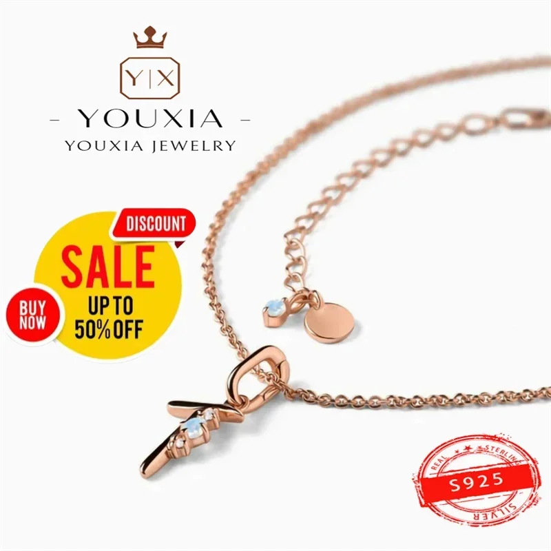 European and American style simple design party fashion necklace 925 silver ladies high-end jewelry necklace