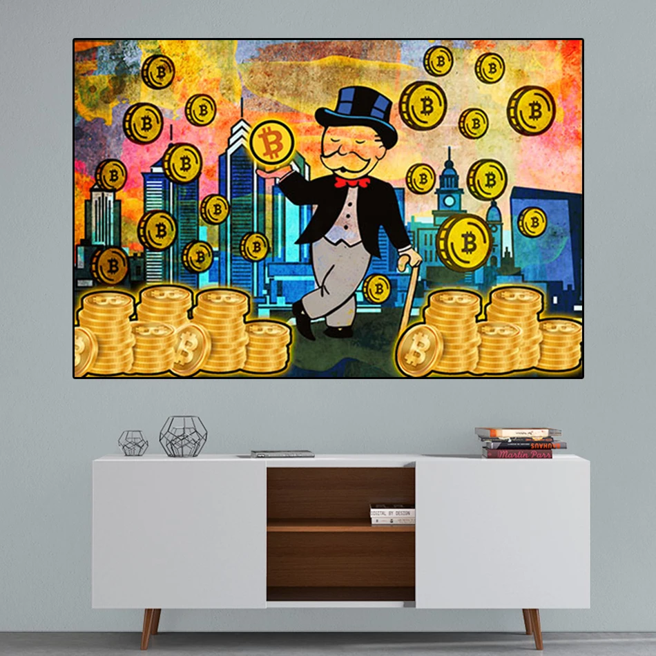 Alec Monopoly Bitcoin Hustle Poster: The Ultimate Monopoly Money Print for  Modern Wall Art