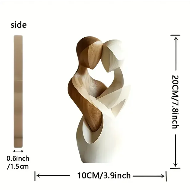 Statue de Couple en bois 2D plate et élégante, décoration moderne pour la maison, bois artificiel, ornements de noël pour la maison, décoration de chambre et de bureau, cadeau 6