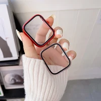 Verre et couvercle pour Apple Watch, protection d'écran, pare-chocs, boîtier de placage, iWatch Series 9, 8, 7, 6, SE, 5, 4, 3, 45mm, 41mm, 44mm, 40mm, 42mm, 38mm 4