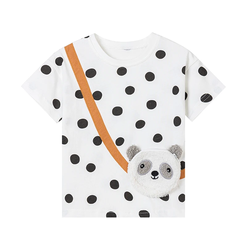 2Pcs Summer Baby Girls Children's Clothing Kids Clothes 2025 Tracksuit Cotton Sets Cartoon Panda T Shirts Tops+Pants