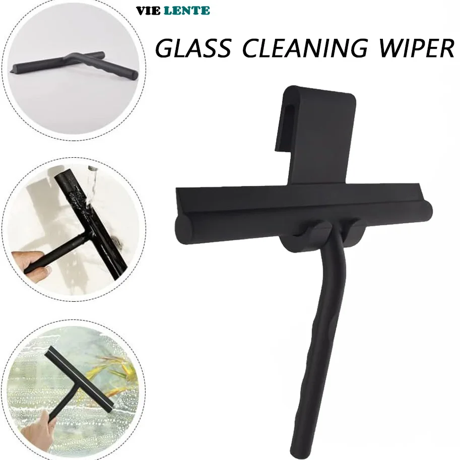 Glass Scraper Glass Cleaner Wiper Scraper Shower Squeegee Hand Tools Window Cleaner Mirror Car Window Tiles Wiper Silica Gel Hanging Bracket
