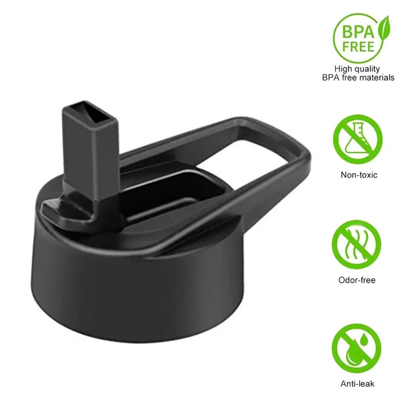 Universal Straw Lid Flex Cap Fits Most Wide Mouth Bottles For Hydro Bottles 12 18 21 24 32 40 60 oz Water Bottle Flask