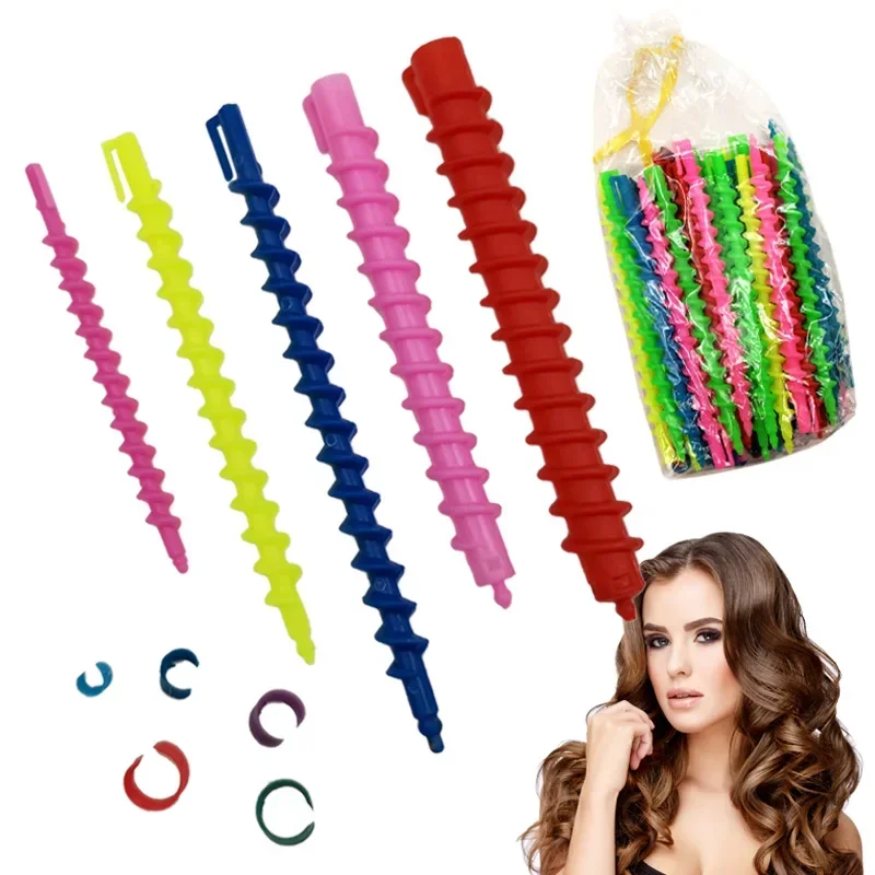 Hair Curling Tools 20/28Pcs Professional Heatless Hair Curler No Heat Hair Rollers Sleeping Soft Spiral Curls Lazy Perm Curling Rod Rollers
