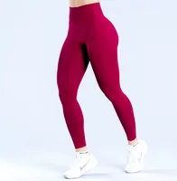 DF Impact Christmas Red Matting Pleated Waist Seamless Sports Fitness Trousers 1