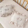Fashion Baby Soothing Pillow with Bowknot Ruffles Cotton Breathable Soft Newborn Baby Pillow Comfortable Newborn Sleeping 1