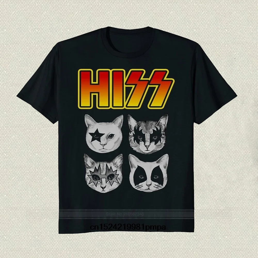 

Funny Men Tee Men'S Classics Hiss Funny Cats Kittens Rock Rockin T Shirt