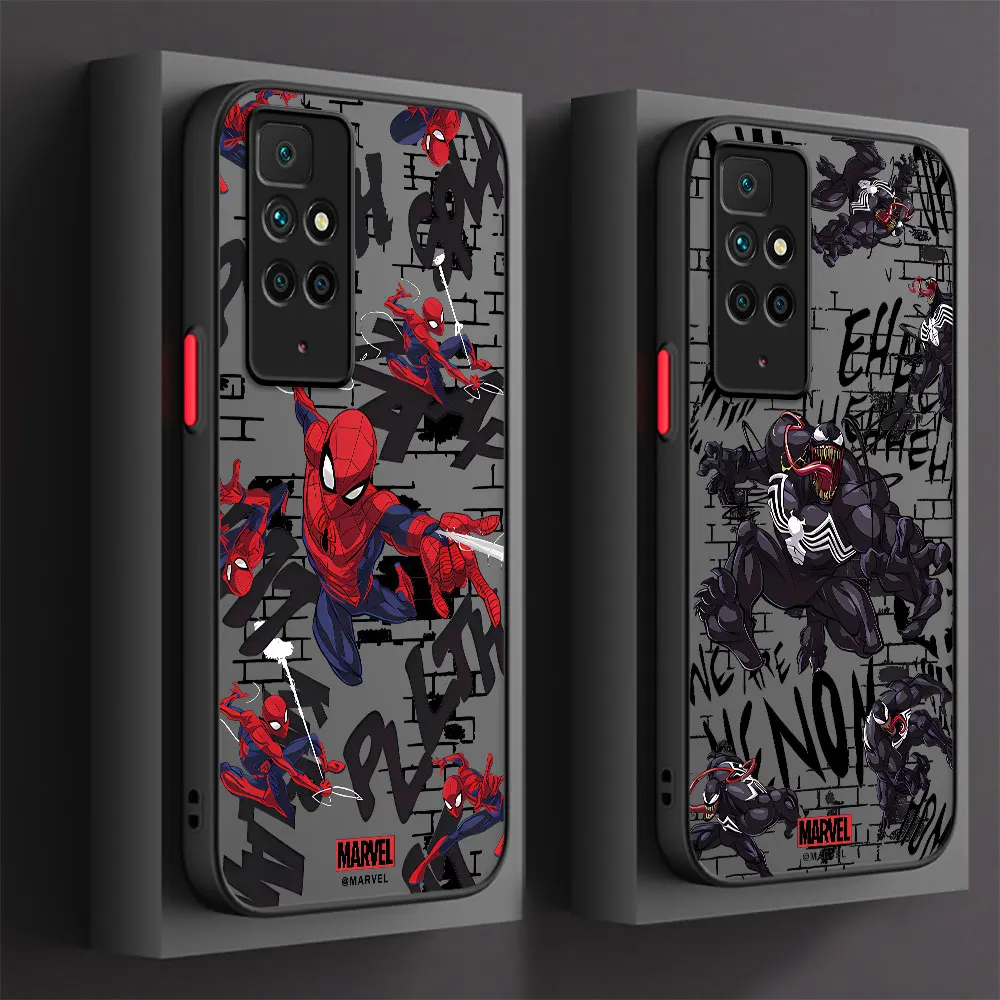 Custodia Per Telefono Per Redmi 10 12 5G K40 Pro 9C 10C A2 9A A1 9 12C 9T Custodia Rigida Per Pc Capa Antiurto Marvel Spiderman Venom