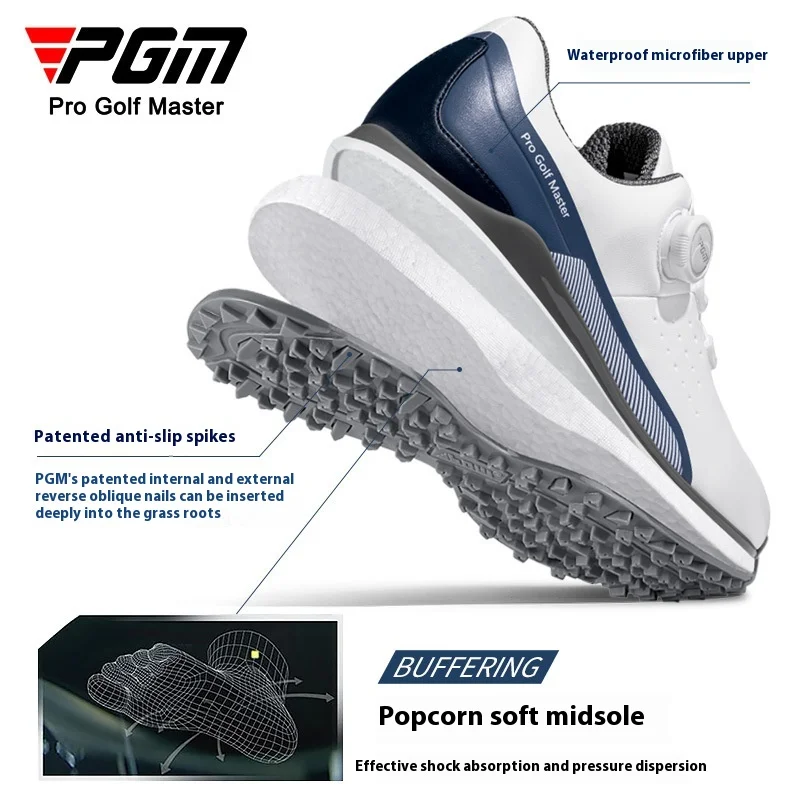 PGM Golf Shoes Summer Sports Men's Shoes Super Soft Popcorn Midsole Quick Lacing Golf Men's XZ377