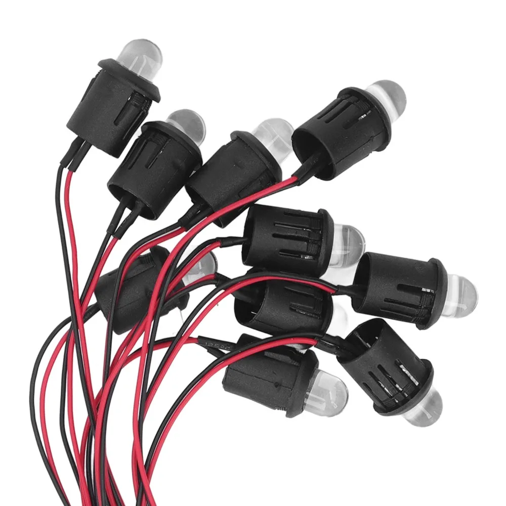 10PCS 간편 설치 10mm LED 조명 램프 전구 12V 투명 전구 파일럿 라이트 표시등 보드 표시등 자동차용