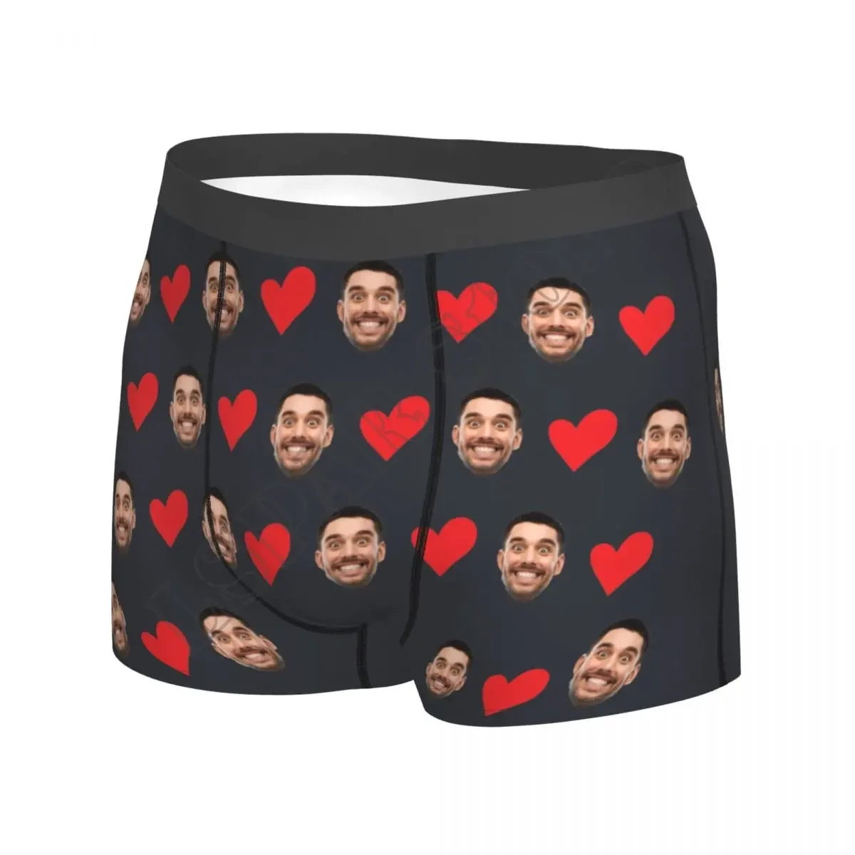 Intimo personalizzato con foto sul viso Boxer con cuore