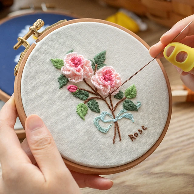 Flower Pattern Cross Stitch Material DIY Handmade Ornaments