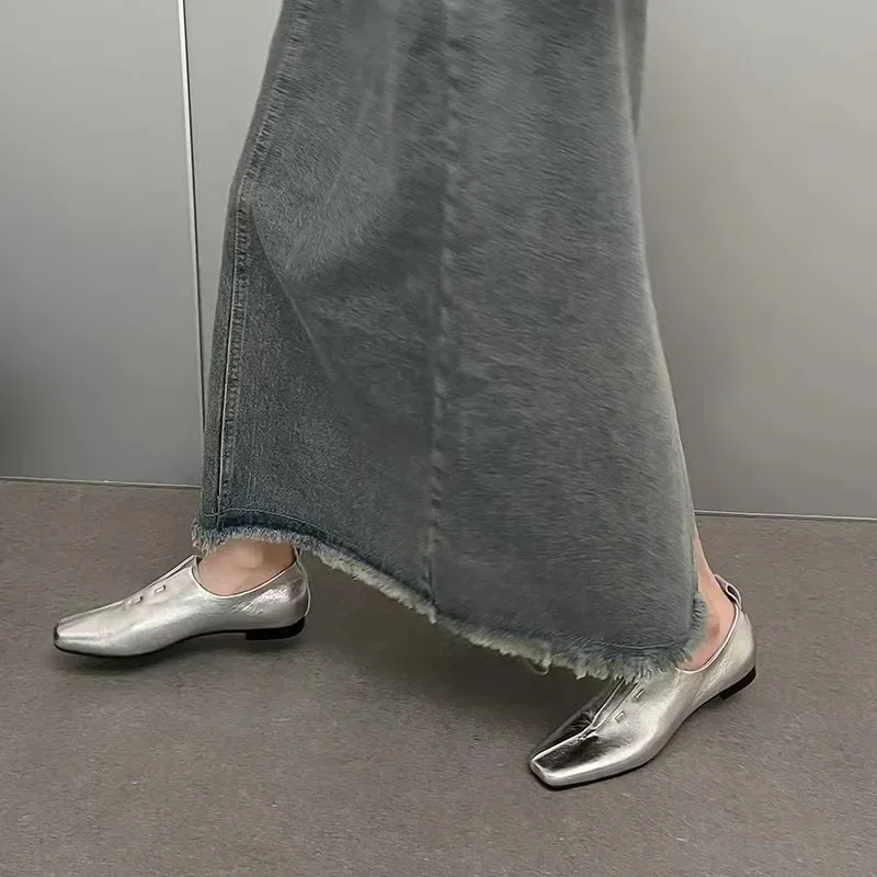 Women Shoes Retro Flat Heeled Shoes for Women Square Toe Fashion Mary Jane Single Shoes Loafers Zapatos De Mujer 2025