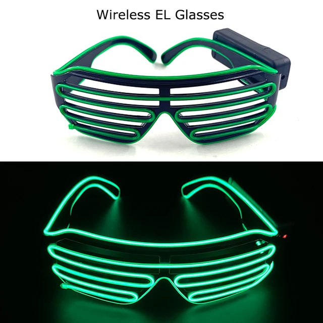 Gafas LED inalámbricas para fiesta, lentes luminosas de neón, parpadeantes,  suministros de luz brillante