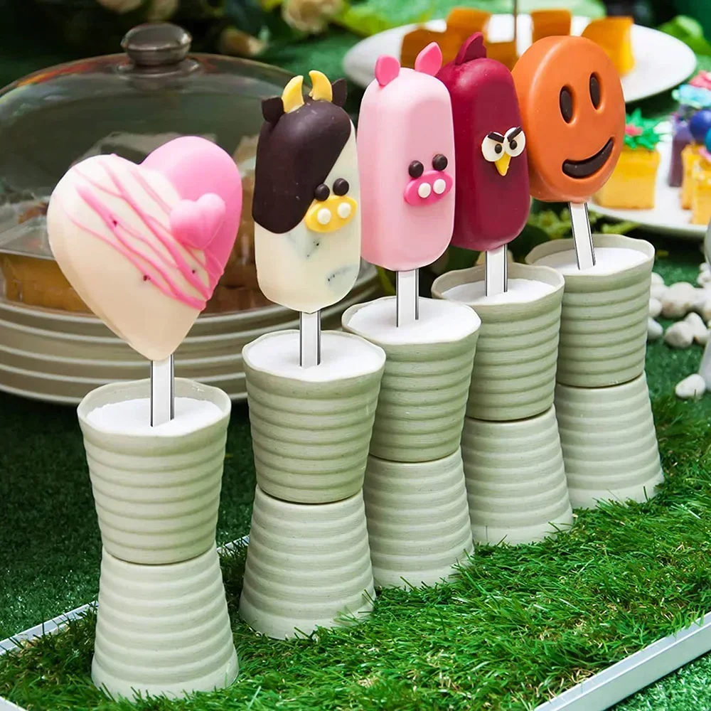 Reusable Ice Cream Sticks Acrylic Popsicle Sticks Creamsicle Cakesicle Cake Candy Pop Ice Lollies DIY Crafts 20PCS ice cream sticks
