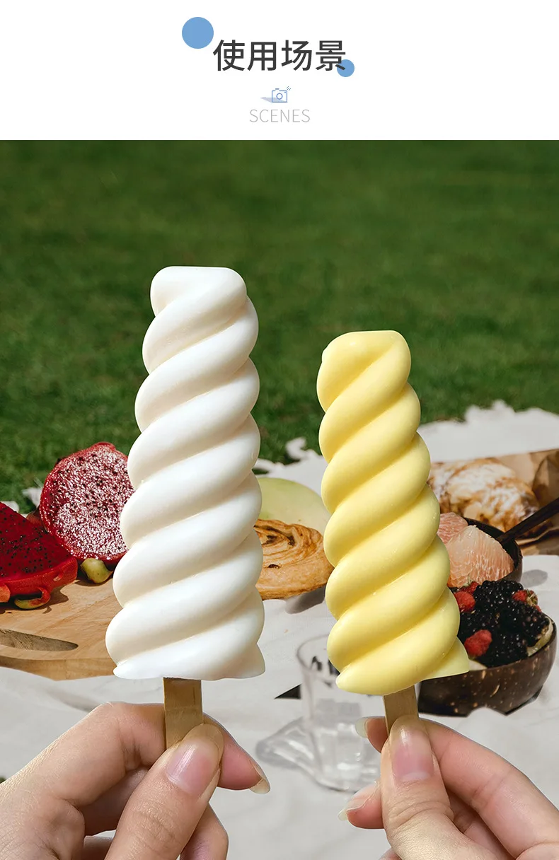 Stampi Per Ghiaccioli In Silicone - 2 Stamp Con 100 Bastoncini Legno - Foto 7