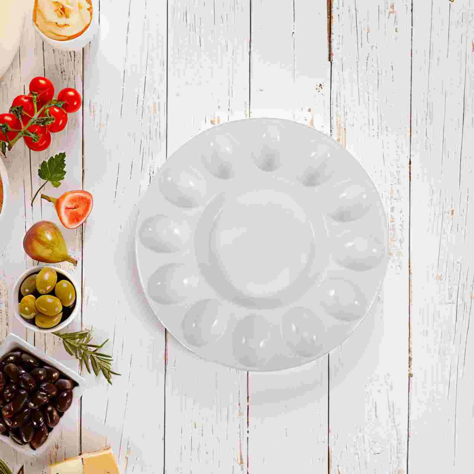 Easter Egg Tray Dispenser Food Basket Eggs Ceramic Holder Platter Deviled Carriers Plate 2