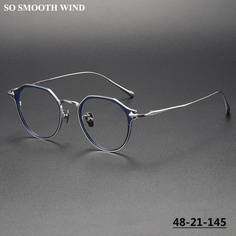 

Pure Titanium Glasses Frame for Men Women Retro Round Prescription Eyeglasses Frames Myopia Optical Eyewear Spectacles Lenses
